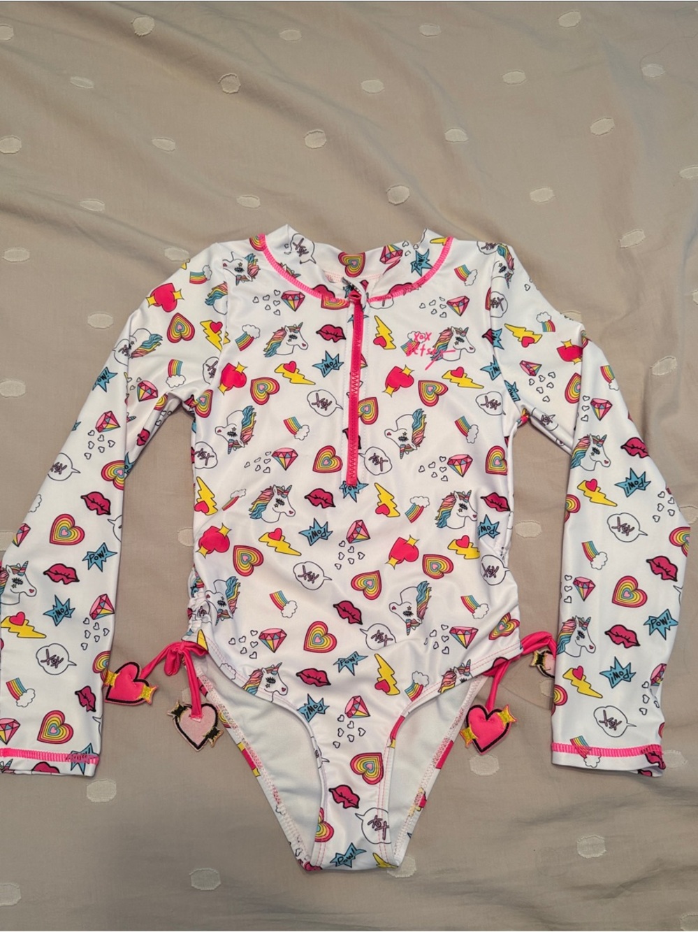 Girls Long Sleeve Unicorn One-Piece Swimsuit Rashguard